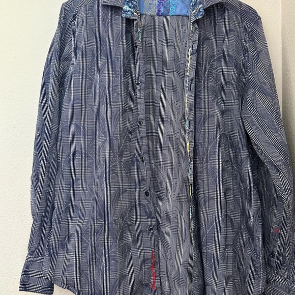 $228 ROBERT GRAHAM L PINAL PEAK LONG SLEEVE CLASSIC FIT SPORT SHIRT NAVY, PREPPY - Picture 4 of 15